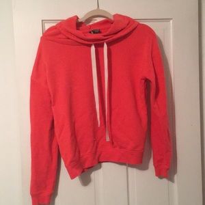 Coral Sweatshirt with Cowl Neck